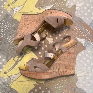 Michael Kors Suede Strapped Wedges 7.5-8 in Size